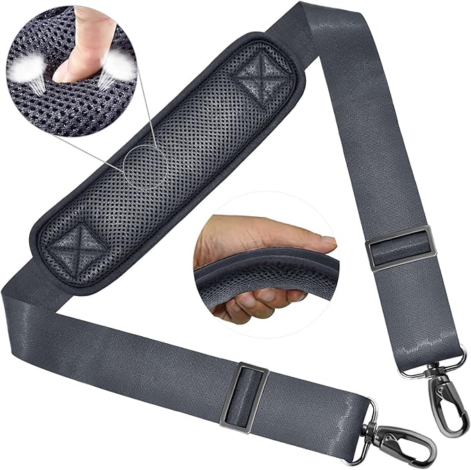 ZINZ Shoulder Strap 58" Ultra-Thick Fixed Padded and Adjustable Buckles Crossbody Strap for Briefcase Laptop Bag Luggage