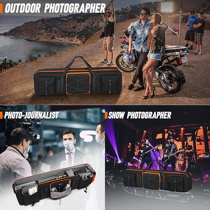 Tripod Carrying Case,Tripod Light Stand and Photography Lighting Kit Bag,Photo Studio Equipment Large Carrying Bag with Removable Padding (40 * 9.8 * 9.6in)