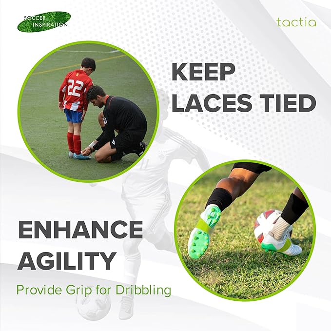 Tactia Soccer Lace Bands Youth – Premium Silicone – Lace Cover for Soccer Cleats, Soccer Shoe Lace Bands (1 Pair)