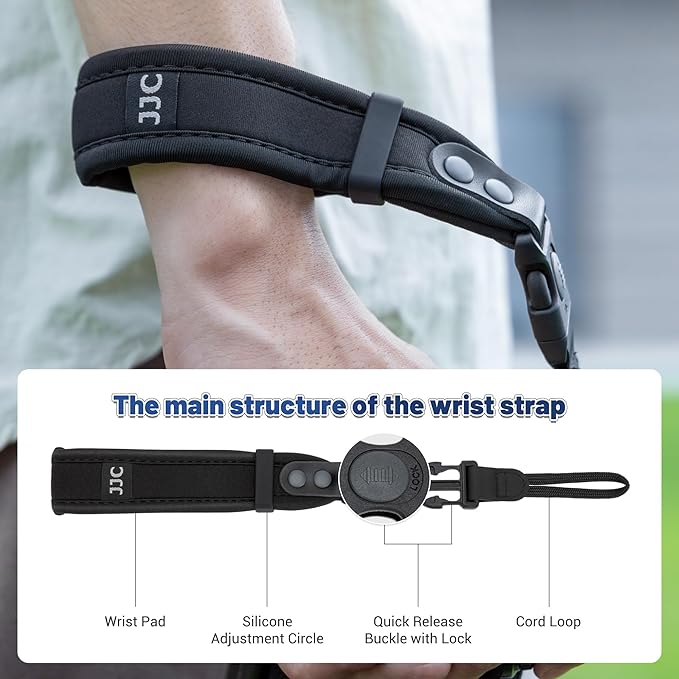 Upgraded Quick Release Soft Neoprene Camera Hand Wrist Grip Strap with Sliding Lock for Canon EOS R5 R6 Mark III II R1 R RP R3 ZR Z5II Z6III Z6II Z50II Z9 P1100 A1 II A9III XM5 XT50 GFX100RF S1R II