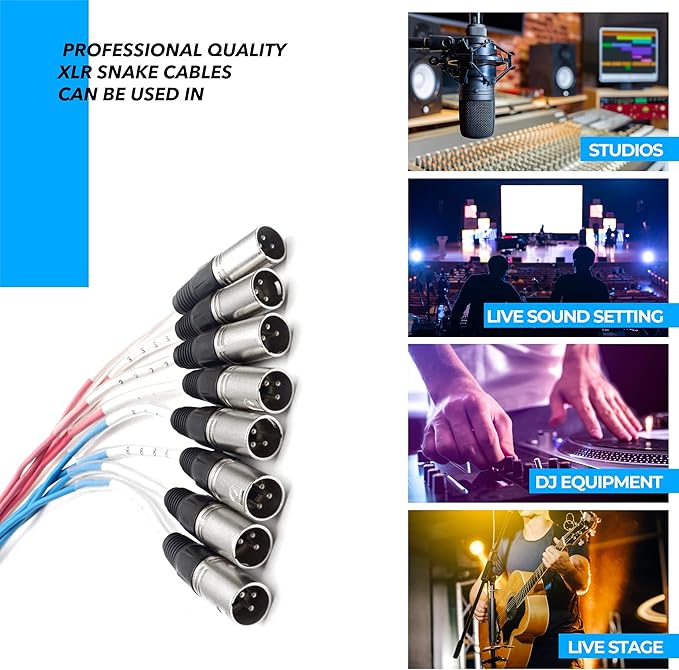 Seismic Audio SARLX-8x25 25-Feet 8-Channel XLR Snake Cable for Live, Recording, Studios, Gigs