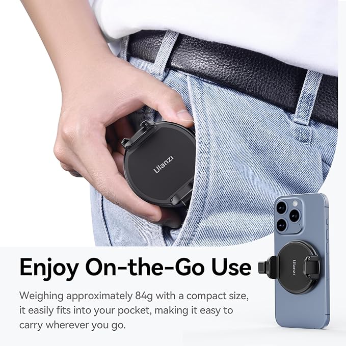 ULANZI MG10 Magnetic Phone Holder with SSD Holder Clamp for Tripods,Compatible with MagSafe for iPhone 16/15/14/13/12 Pro Max Pro Plus Mini All Series with Cold Shoe and 1/4" Thread Mount