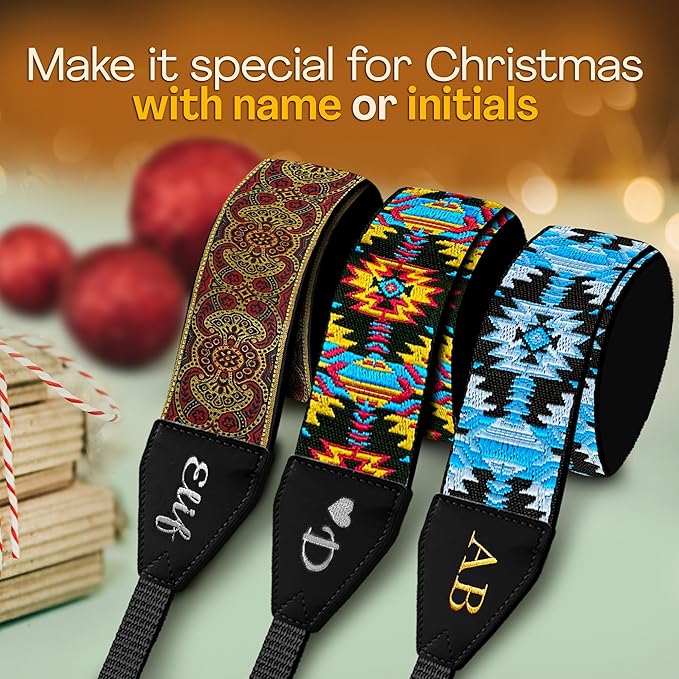 Art Tribute Camera Strap for All DSLR and Mirrorless Cameras. Add Your Name Or Initials Make It a Personalized Gift