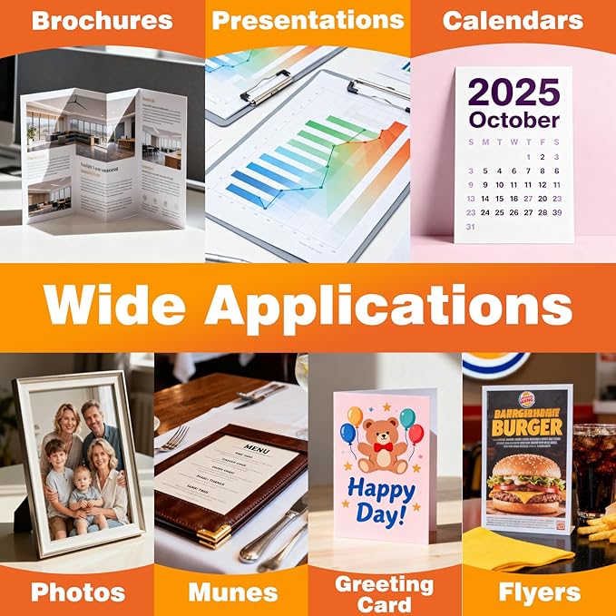 Uinkit Double Sided Photo Paper Glossy 8x10 inches 54lbs Inkjet for Dye Ink 200Gsm Value Bulk Pack Picture 8.5 x 10 9.5Mil for Inkjet Printing Printer (100, 8x10)