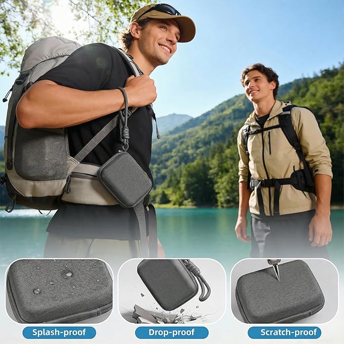Digital Camera Case for CAMKORY/KODAK PIXPRO FZ45/FZ55/Canon IXUS 285 HS/AbergBest/Sony DSCW800/DSCW830 - Small Travel Compact Camera Holder with Mesh Pocket for SD Card & Accessories (Dark Gray)