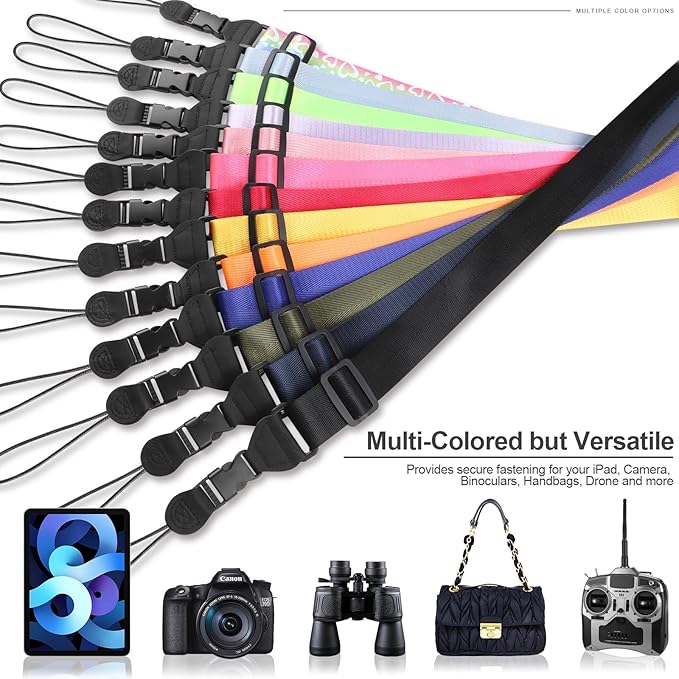 Universal Shoulder Strap, Sandwich Mesh Padded Neck Lanyard, Replacement Comfortable Bag Strap for Camera, Cellphone Tablet,iPad, Laptop, Luggage Bag, Binocular(Rainbow Colors)