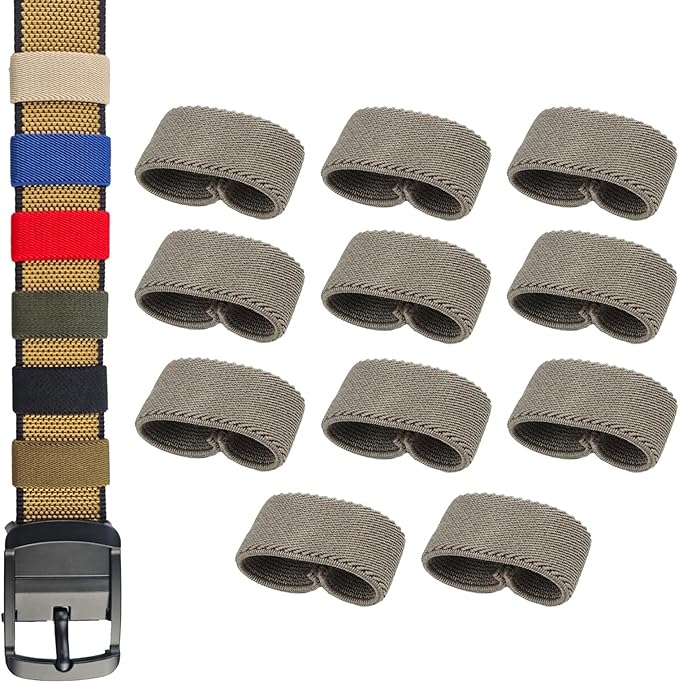 11 Pcs Thickening Elastic Belt Keepers, Nylon Webbing Strap Organizers & Holders for 1.5" to 2" Wide Belts