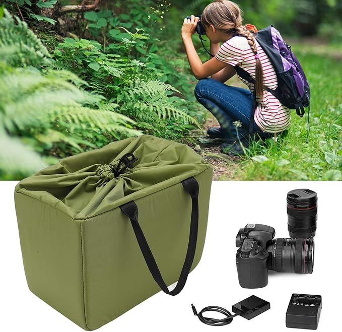 Insert Partition Padded Camera Hand, DSLR SLR Camera, Flexible Lens with Dividers, Nylon Camera for Travel Photography, Shockproof and