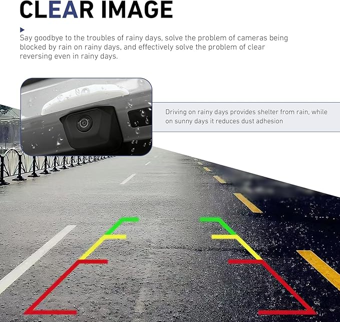 Car Rear View Backup Camera Cover, ABS Back Up Camera Anti- Rain Protective, Auto Rear Camera Rain Cover with Wider Design, Universal Reversing Cameras Modification Accessories (White)