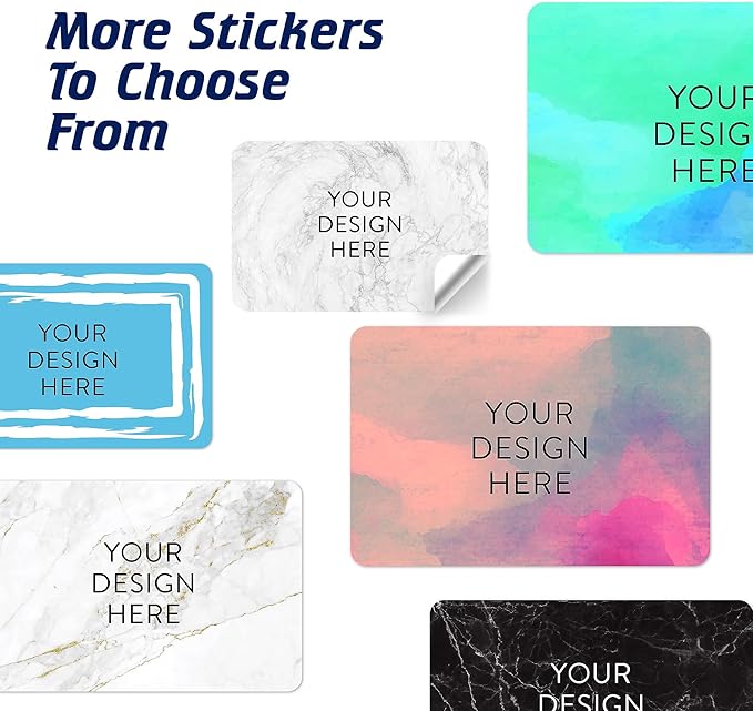100 Custom Vinyl Stickers - Upload Your own Image, Text, Design, Logo - Personalized Logo Labels for Handmade, Packaging, Bottle, Jars, Candle, Brand Stickers (Silver Marble, 6x4)