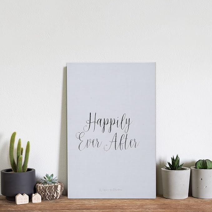 New View Gifts Linen Happily Ever After Coffee Table Album, Wedding Photo Album for 180 4x6 Photos, Gray