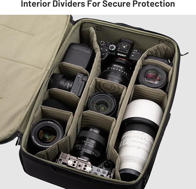 PGYTECH Large Camera Insert Bag, Waterproof Lens Pouch for Photographers and Traveler, Lightweight DSLR/SLR Lens Carring Case with Thicken Partition for Canon/Nikon/Sony/Mirrorless Cameras