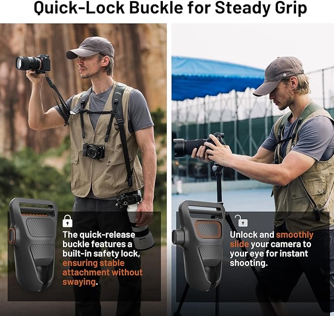 PGYTECH Camera Strap Master, Leather Dual Shoulder Harness for 3 Cameras, Adjustable Camera Harness for Professional Photographers, Sports/Wildlife/Wedding/Events Photography Camera Straps, Green