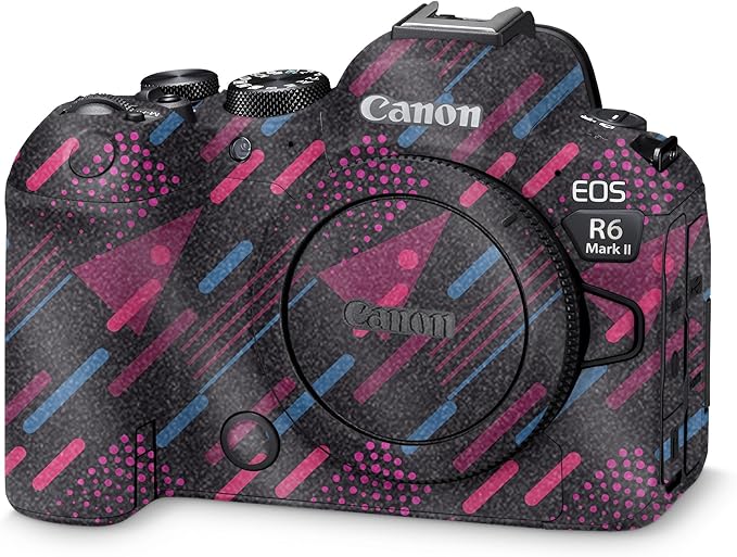 Glossy Glitter Camera Skin Compatible with Canon EOS R6 Mark II Camera (2022) - Magenta Rain - Premium 3M Vinyl Protective Wrap Decal Cover - Easy to Apply | Crafted in The USA by MightySkins