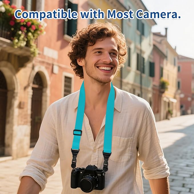 Adjustable iPad Binocular Camera Strap, Comfortable Shoulder Strap Nylon Neck Lanyard for iPad/Samsung Tablet Case,Crossbody Laptop Luggage Bag (Sky Blue)