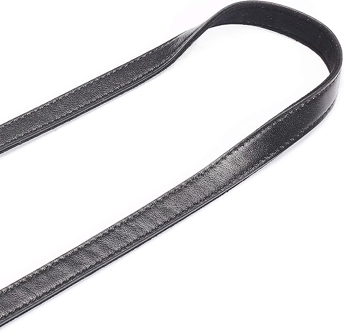 CANPIS CP008 Leather Camera Shoulder Neck Strap compatible with Canon Nikon Leica Fuji Sony Olympus etc. Black Color, Adjustable Length, Slim with Flocking Comfortable Pad