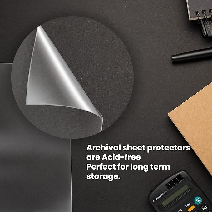 Performore 10 Pack of 8.5 x 14 Legal Size Heavyweight Clear Sheet Protectors, Plastic Legal Paper Sleeves, Clear Archival Quality, Long Sheet Protectors for Binders Documents