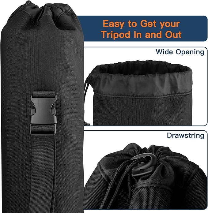 Travel Carrying Case for Cell Phone Tripod & Selfie Stick, Nylon Monopod Storage Bag with Strap Compatible with Folded Extendable Phone Tripod Stand up to 19.5" (Bag Only)