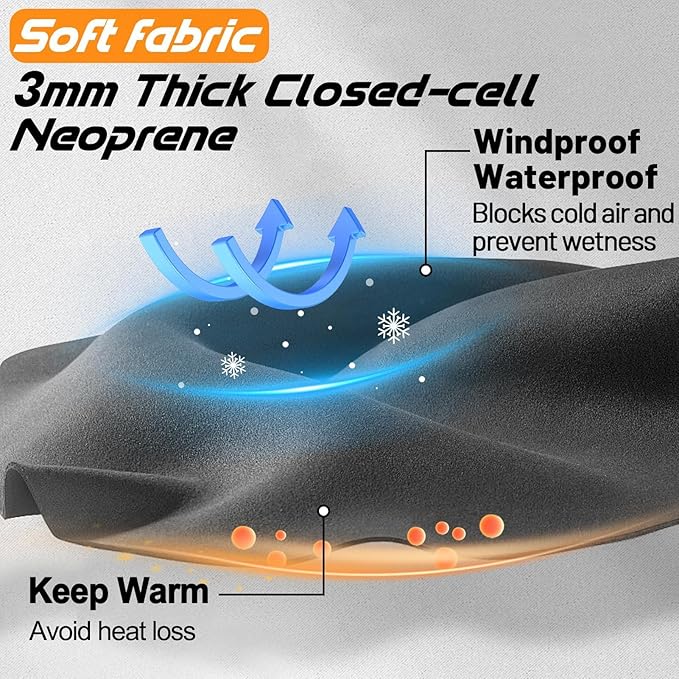 PAMASE 3mm Thickened Toe Neoprene Warmers - 4 Pairs Foot Warmers for Men Women Winter Keep Feet Warm Hunting Cycling Skiing