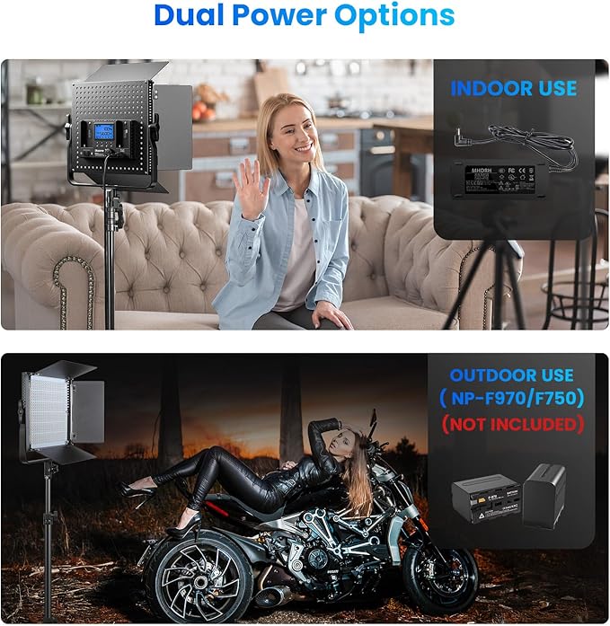 D80 Photography Lighting(Aluminum Alloy Body), 2 Packs LED Video Light with Remote, 45W 3000K-8000K Dimmable Bi-Color Panel Light for Studio/Gaming/Streaming/YouTube/Videography/Film/Video Recording