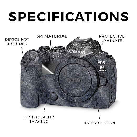 Glossy Glitter Camera Skin Compatible with Canon EOS R6 Mark II Camera (2022) - Dark Shimmer Marble - Premium 3M Vinyl Protective Wrap Decal Cover - Easy to Apply | Crafted in The USA by MightySkins