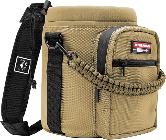 NATURE PIONEOR Water Bottle Holder with Adjustable Strap - Half/One Gallon (64/128oz) Insulated Water Bottle Sling Carrier with Phone Pocket & Paracord Handle, Outdoor Camping, Hiking, Gym