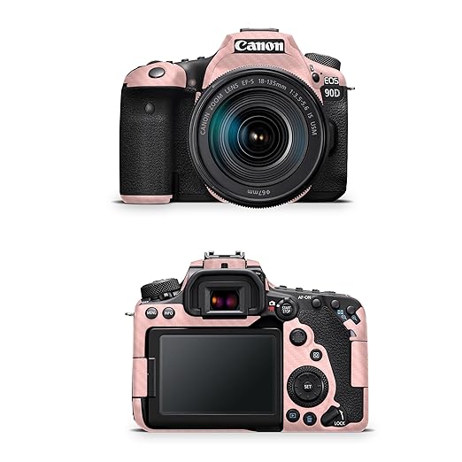 Carbon Fiber Camera Skin Compatible with Canon EOS 90D Camera (2019) - Solid Blush - Premium 3M Vinyl Protective Wrap Decal Cover - Easy to Apply | Crafted in The USA by MightySkins