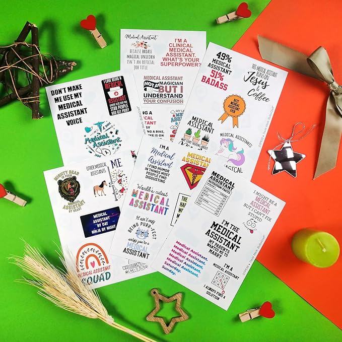 BulbaCraft 100 Pcs Funny Medical Assistant Stickers, Medical Assistant Gifts for Women & Men, Gifts for Women & Men