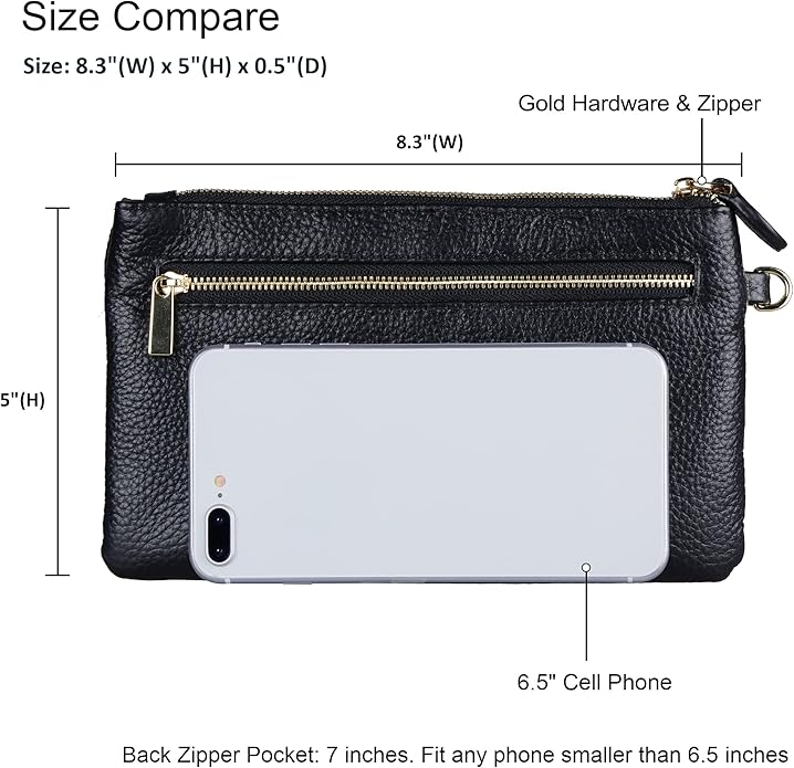 befen Genuine Leather Wristlet Clutch RFID Blocking Bag Cell Phone Wallet Purse Wristlet Wallet Purses and Handbags for Women