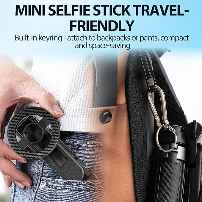 4-in-1 Multifunctional 360° Rotation Magnetic Selfie Stick,Universal Magnetic Phone Tripod with Detachable Remote Control, Extendable Mag Tripod Phone Stand for Video Recording & Vlogging