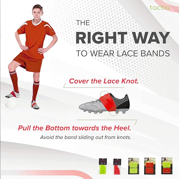 Tactia Soccer Lace Bands Youth – Premium Silicone – Lace Cover for Soccer Cleats, Soccer Shoe Lace Bands (1 Pair)