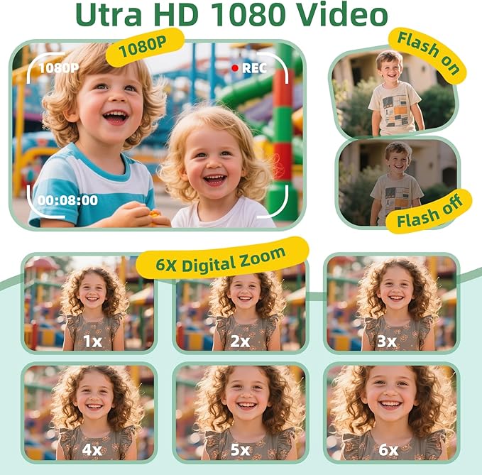 ORGSTA Kids Instant Print Camera for Boys and Girls 1080P HD Toddler Digital Camera with 3 Rolls Print Paper&32G Card, Christmas Birthday Gift Toys for Age 3-16 Kids Portable Travel Digital Camera Toy