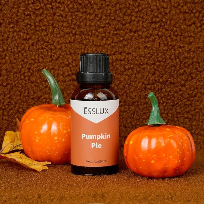 Pumpkin Pie Fragrance Oil, ESSLUX Aromatherapy Candle Making Scents, Essential Scented Oils for Home for Diffuser, Massage, Soap, Perfume, Humidifier, 30 ml