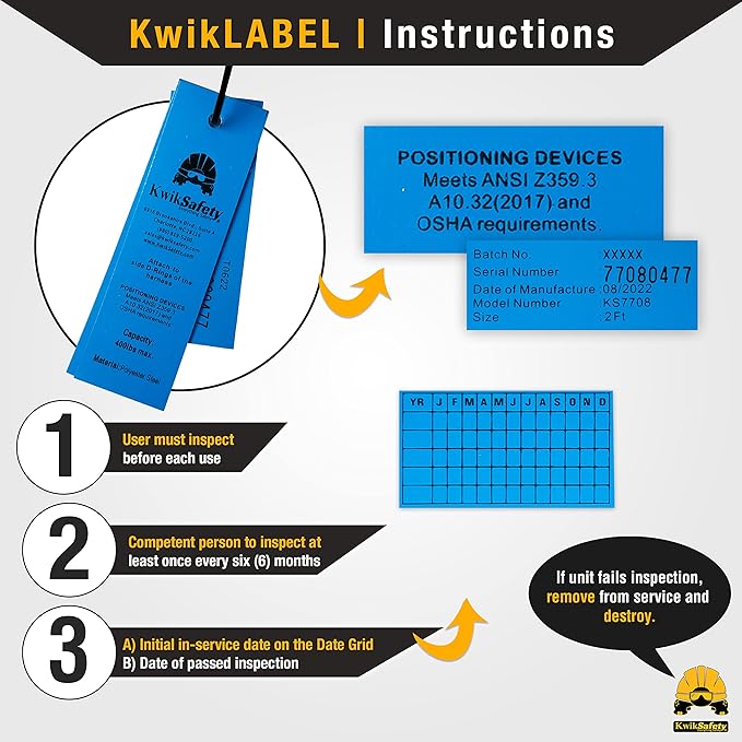 KwikSafety - Charlotte, NC - REBAR Romeo 29" Steel Rebar Chain Assembly [SELF-Locking Hooks] ANSI OSHA Lightweight Positioning Lanyard/Double Snap Hooks, Rebar Hook, Heat-Treated Twist Chain