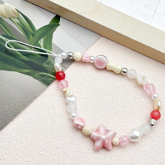 Beaded Camera Wrist Strap Cute Digital Camera Charm Lanyard Phone Chain Keychain Beaded Phone Lanyard Bag Charm