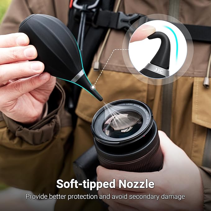 JJC Soft-Tipped Nozzle Air Blower Blaster for Digital SLR Mirrorless Camera Sensor CCD CMOS Lens Filter, Camera Lens Blower with Lanyard for Outdoor Travel Cleaning