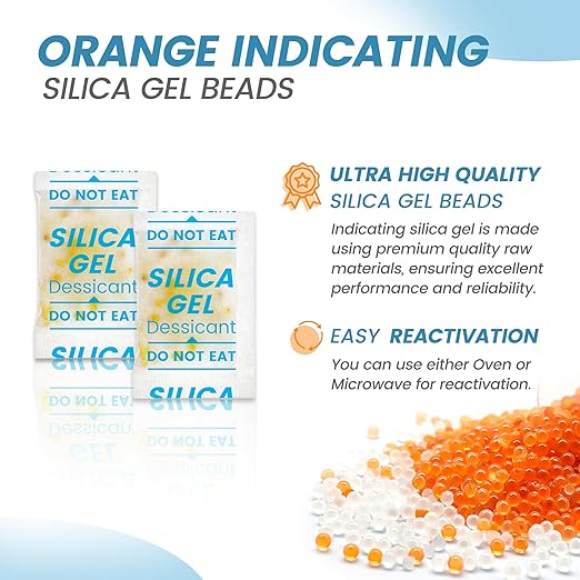 200PCS 5g Silica Gel Packets, Moisture Absorbers Desiccant Packs for Storage, Clothes, Shoes, Electronics, 3D Printer Filament, Jewelry, Spices, Safes, Tools