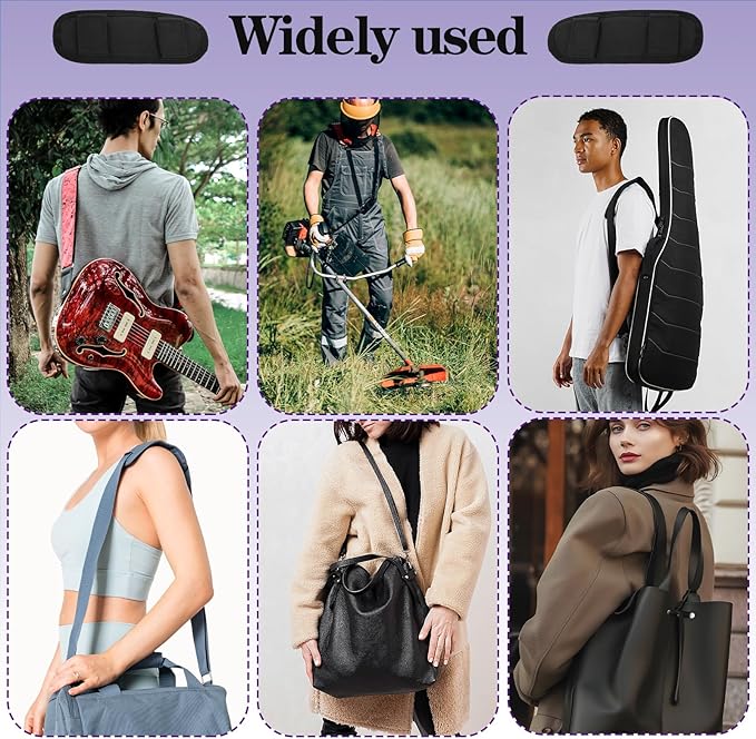 Soft Shoulder Pads for Backpack Straps - Breathable & Adjustable Cushion Pad Fits Laptop Bag, Travel Bag, Camera Strap (Black)