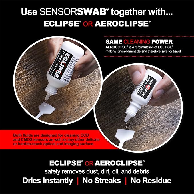 Photographic Solutions Sensor Swab Ultra 17mm Type-2 Digital Imaging Sensor Cleaner Swabs for Cleaning APS-C Mirrored or Mirrorless Cameras. Sensor Dust & Oil Remover (Pack of 12)