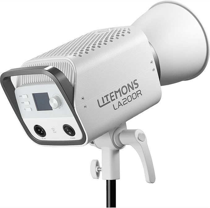 Godox Litemons RGB LED Monolight 220W, 1800–10000K Full Color Video Light, 64,000 Lux, NFC & App Control, Bowens Mount, Black Housing (LA200RK1)