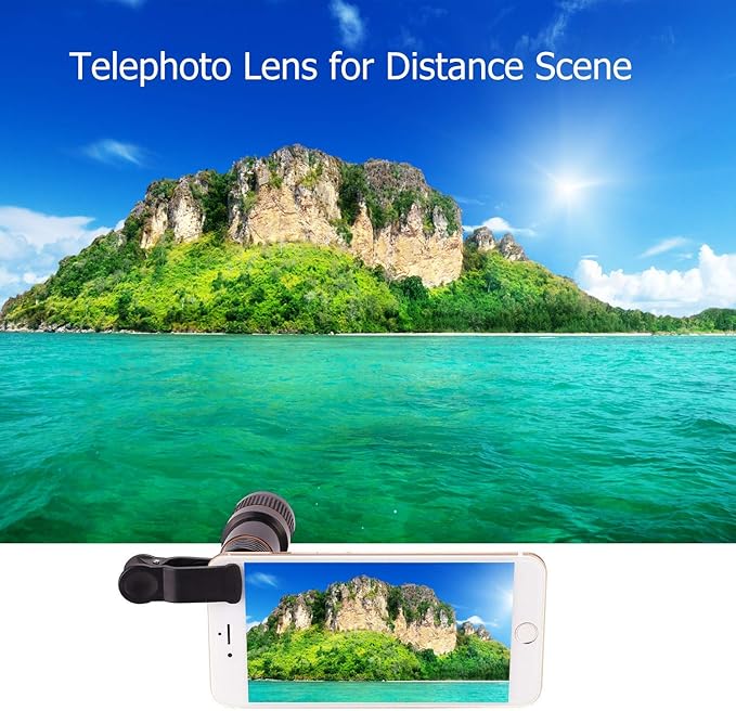 Cell Phone Camera Lens, SEVENKA 12X Telephoto Universal Clip On hd Lens Compatible with iPhone 12/11 Pro Max X XS Max XR/8/7/6/6s, Samsung, Android and Smartphone with Travel Case