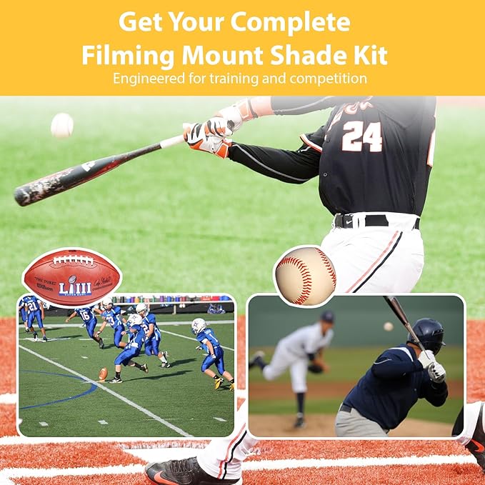 Magicbox Phone Fence Mount with Magnetic Shade Pro - 360° Adjustable Phone/Camera Bracket for iPhone, Samsung, GoPro & Mevo Start - Baseball, Softball, Tennis Sports Mounting Kit for Gamechanger