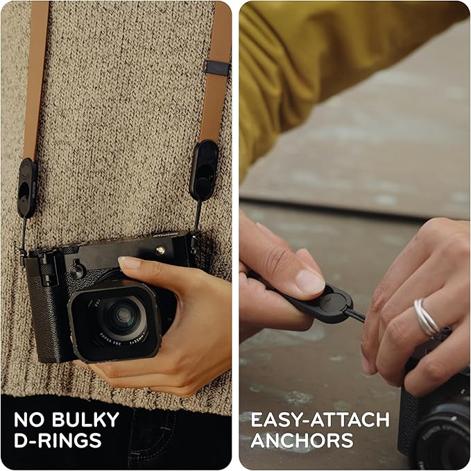 Peak Design Cuff Leather Camera Wrist Strap – Quick Release, 100 lb Capacity, for DSLR, Compact & Point-and-Shoot Cameras