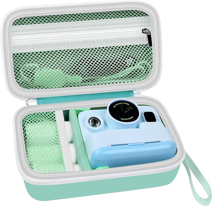 Case Compatible with DYLANTO for ESOXOFFORE for ETIKEZ for YTETCN for DUDUDRAGON Instant Print Camera, Kids Camera Storage for Accessories (Box Only) (Single Case, Green)