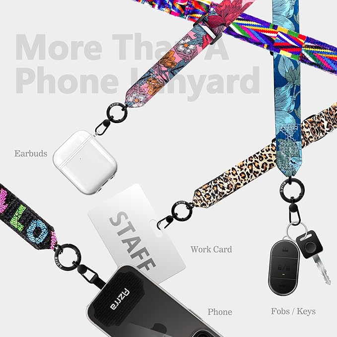 Azrra Adjustable Crossbody Phone Lanyard: Universal Crossbody Phone Strap Adjustable Cell Phone Lanyard for iPhone Samsung