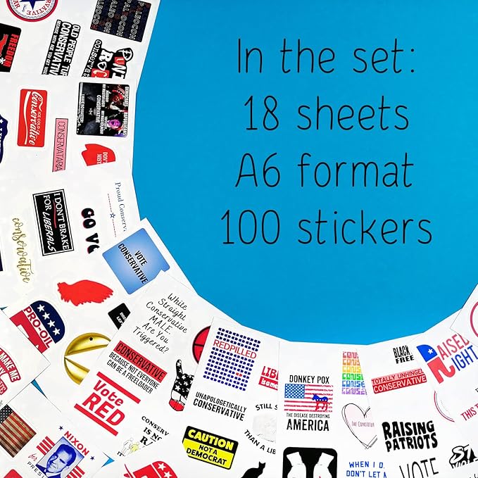 BulbaCraft 100 Pcs Republic an Stickers, Conservat ive Stickers, Republic an Party Decals, Gifts for Women & Men