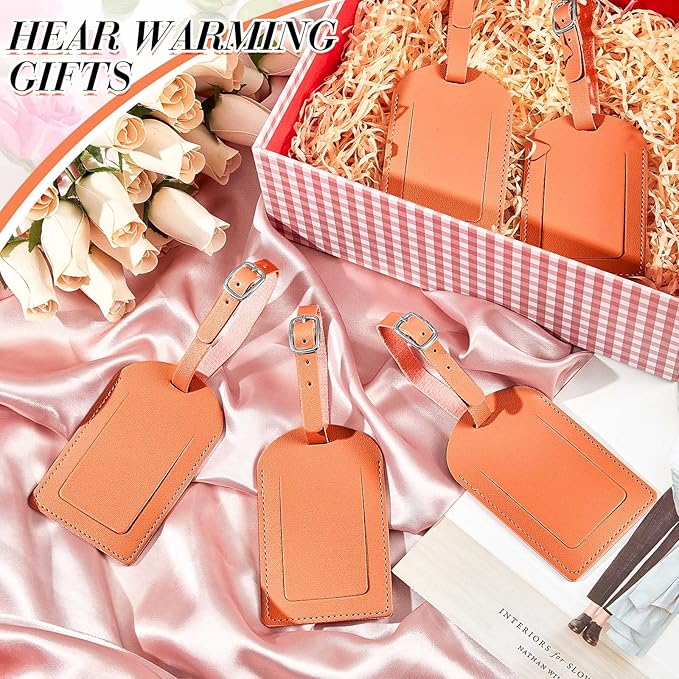 Dunzy 30 Pieces Leather Luggage Tag Women Identifiers Travel Suitcase Tags for Luggage Travel Backpack Bag Wedding Favors Women Men Adults Bulk