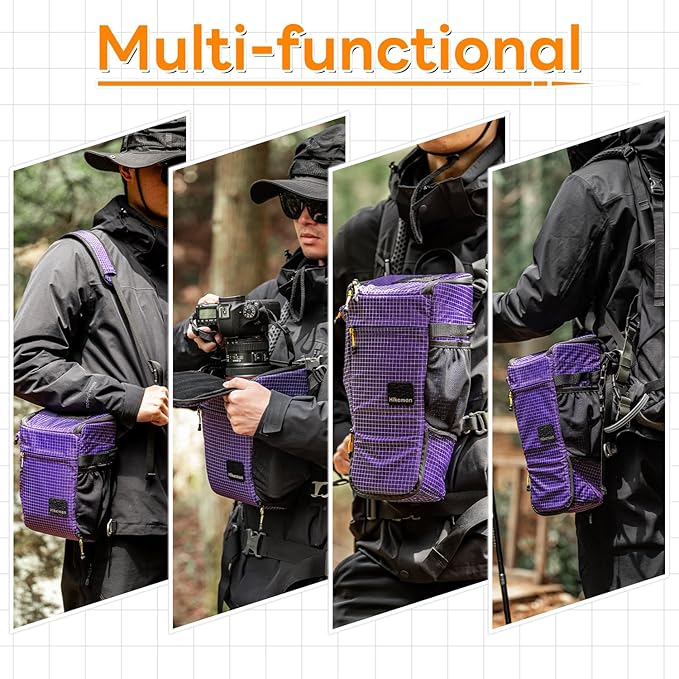 HIKEMAN Shoulder Bag Case for Camera - Outdoor Waterproof Shockproof Camera Bag,Detachable Strap for Daily Use,Travel,Cycling Climbing(Black)