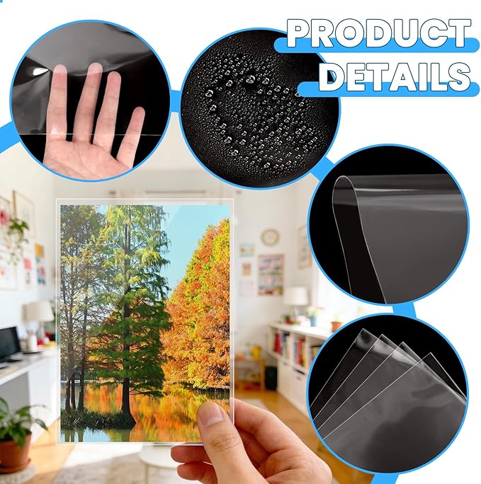 VOKOY 200 Pack 5x7 Photo Sleeves, No Holes Archival Quality Sheet Protectors Clear Top Loading Page Protectors Waterproof Soft Plastic Sleeve for Photos Postcards Pictures Art Prints Recipe Cards