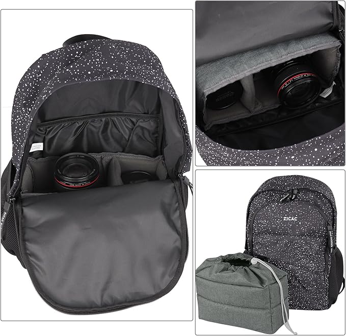 Koolertron Waterproof DSLR Camera Bag with Removable Insert, Adjustable Compartments, Fits in Camera Bags - Protective Case for DSLR/SLR Cameras & Accessories